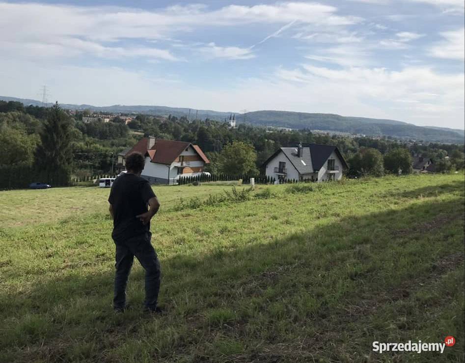 Widokowa działka budowlana z projektem domu i budowlana Krzeszowice