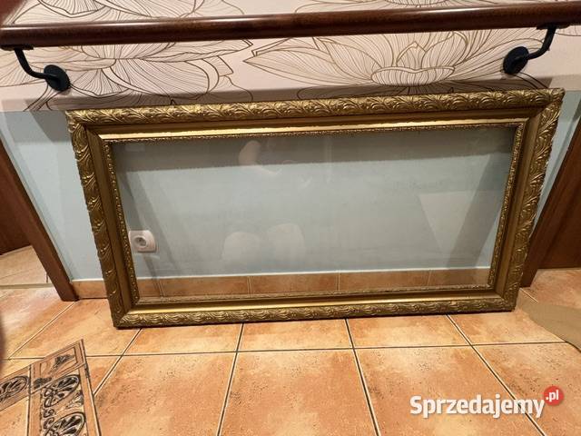 rzeźbiona ramaze szkłem na lustro obraz 130x65 Września