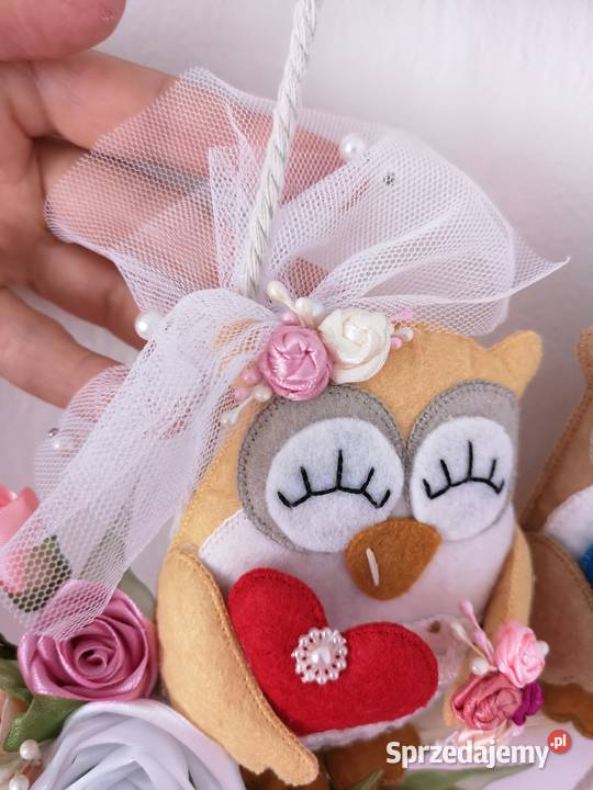 Sówki Para Młoda Handmade Dekoracja ślubna Otrębusy