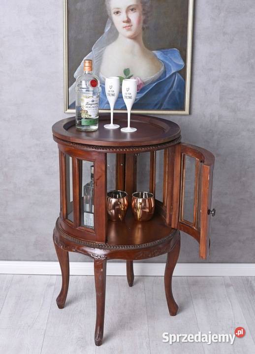 Drewniany Piękny Okrągły Barek na Alkohol Taca małopolskie Kraków