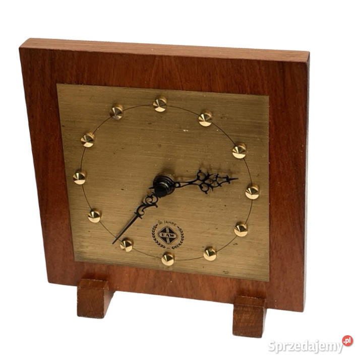 Vintage zegar stołowy EAW jubileuszowy model brązowy Warszawa