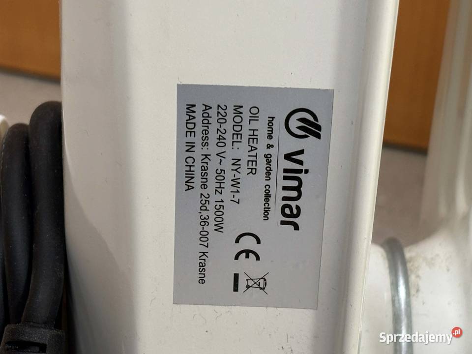 Grzejnik Olejowy Vimar NYW17 1500W warmińsko-mazurskie Elbląg
