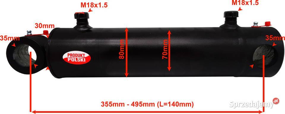 Siłownik Hydrauliczny 70x30 Tłok SKOK 140 TUZA Solec Kujawski