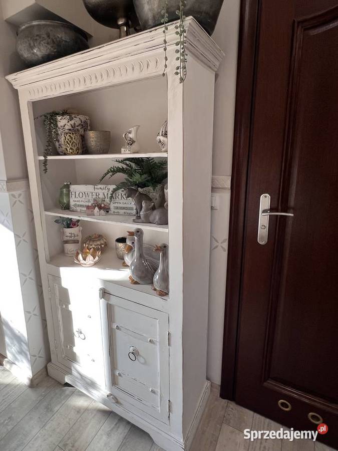 Regał biały drewniany prowansalski Żary
