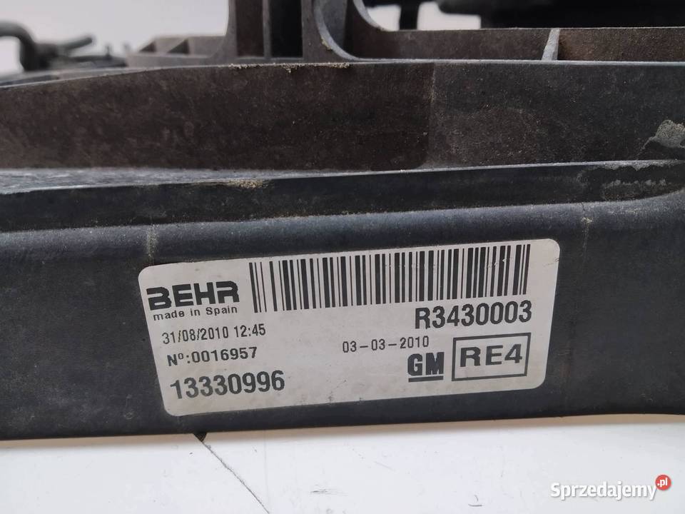 WENTYLATOR CHŁODNICY 14 B 13330996 Opel Meriva
