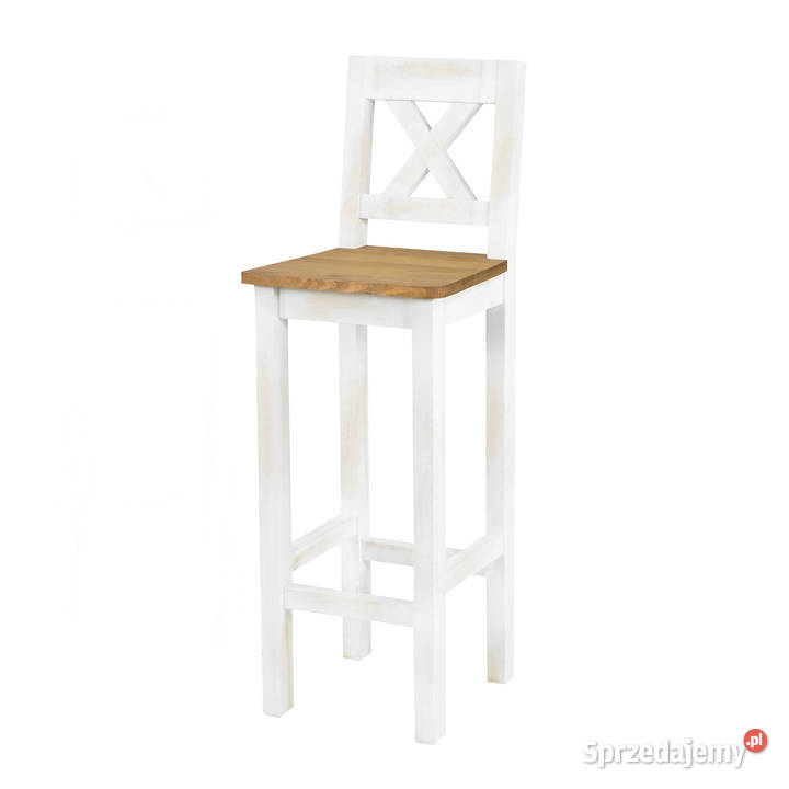Krzesło barowe białe drewniane Poprad