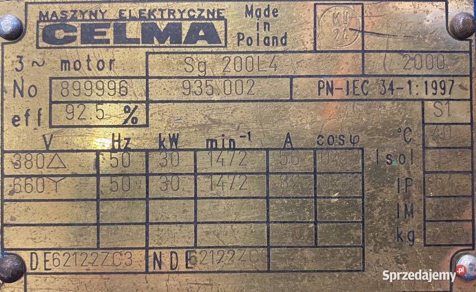 silnik elektryczny 30kW 1472obr 3fazowy CELMA Pigża