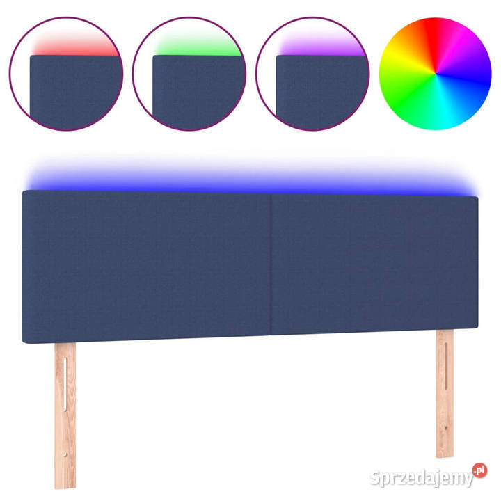 Zagłówek do łóżka z LED niebieski 144x5x7888 mazowieckie Warszawa sprzedam