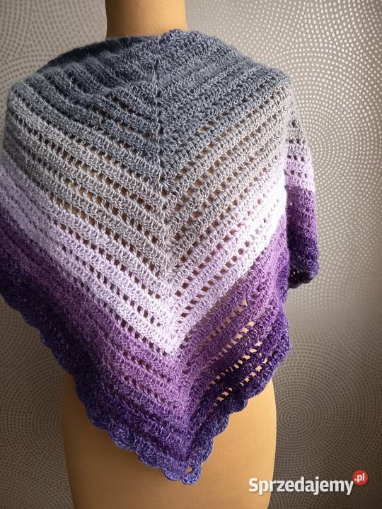 Ręcznie robiona ażurowa chusta w odcieniach Lipno