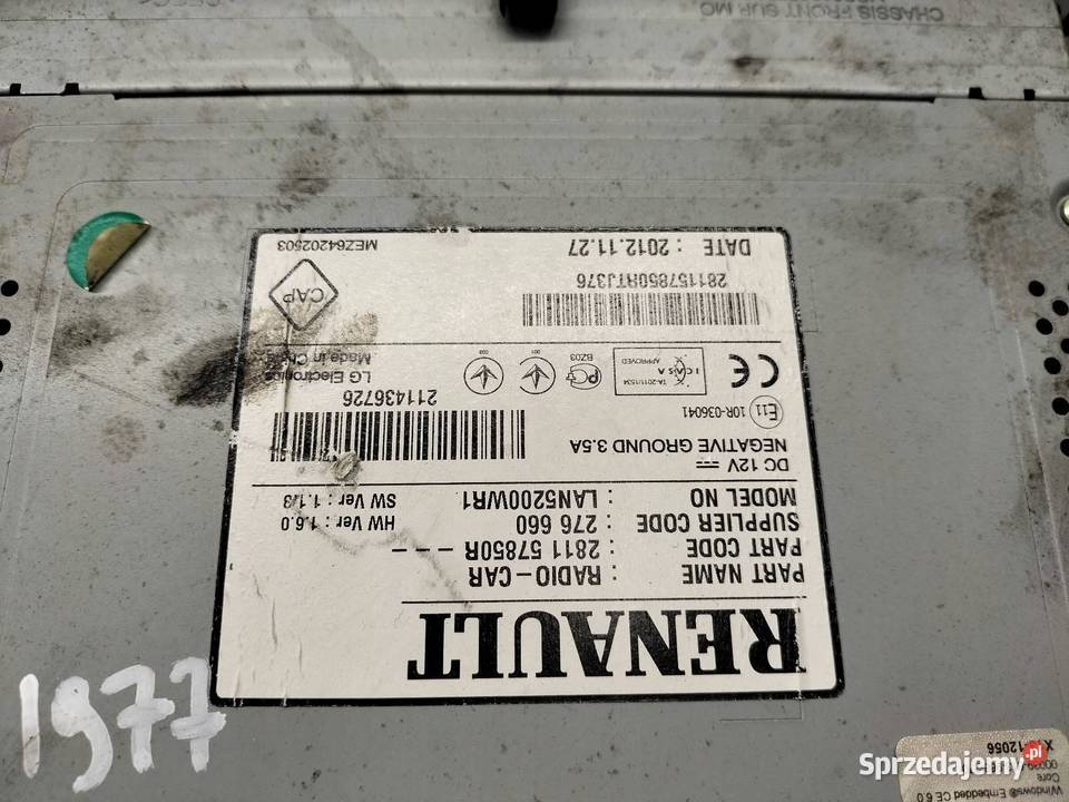 RADIO 281157850R Dacia Dokker I 2012 Sprzęt audio fabryczny