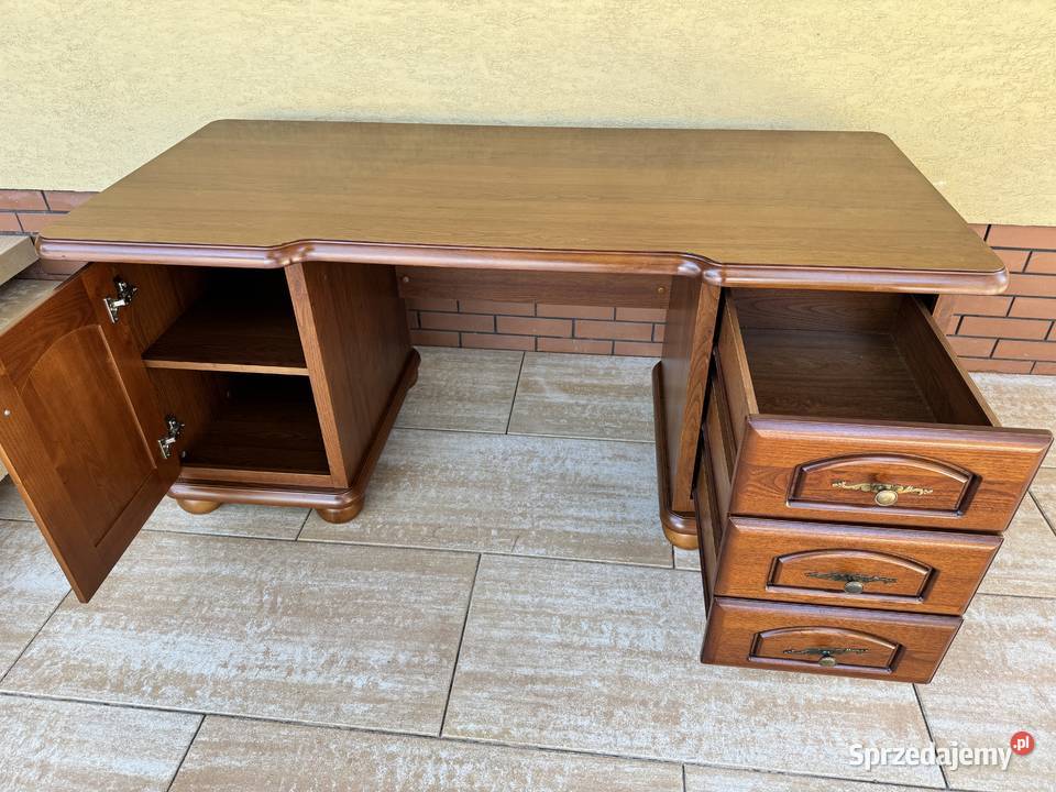Biurko gabinetowe duże stylowe Bawaria BRW biuro Garwolin