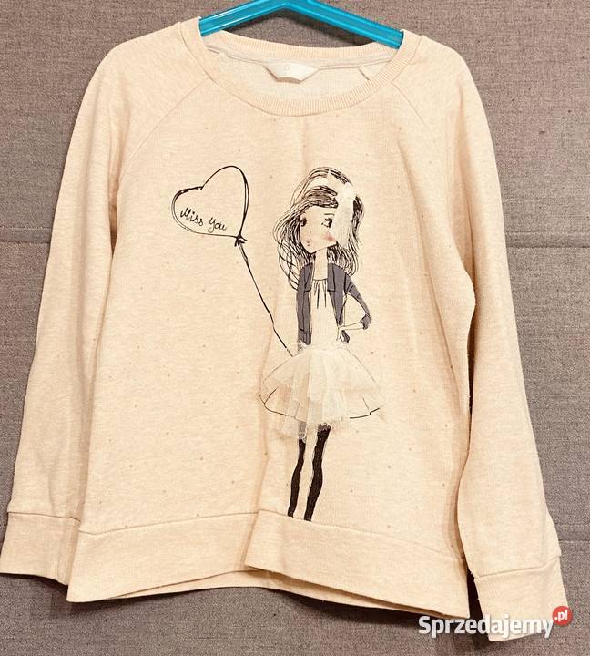 Beżowa dziewczęca bluza rozmiar 128 mazowieckie Żyrardów