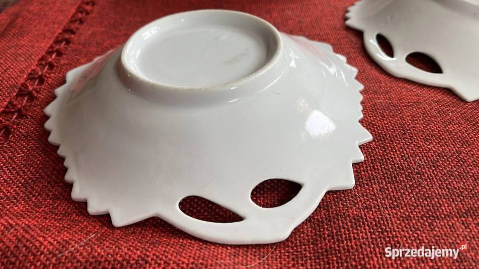 Patera Listek porcelanowy Złocony Biała pomorskie sprzedam