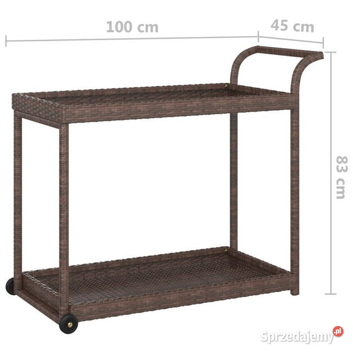 Wózek barowy brązowy 100x45x83 polirattan Warszawa