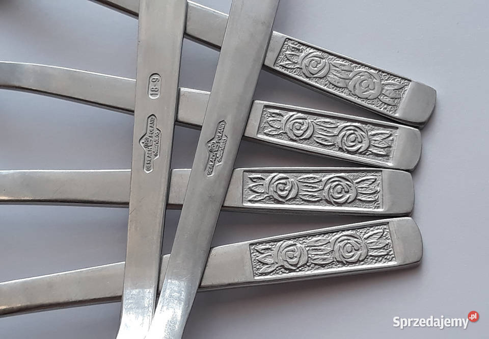 Łyżeczki do herbaty 2 RÓŻE Gerlach sztućce PRL Dąbrowa Górnicza