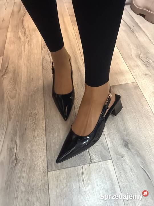 41 czarne czółenka wieczorowe z odkrytą Pięta Kraków