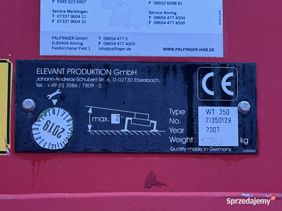 MAN TGA 18320 4x4 Zwyżka WUMAG WT 350 Podnośnik Rok produkcji 2007 Widełki