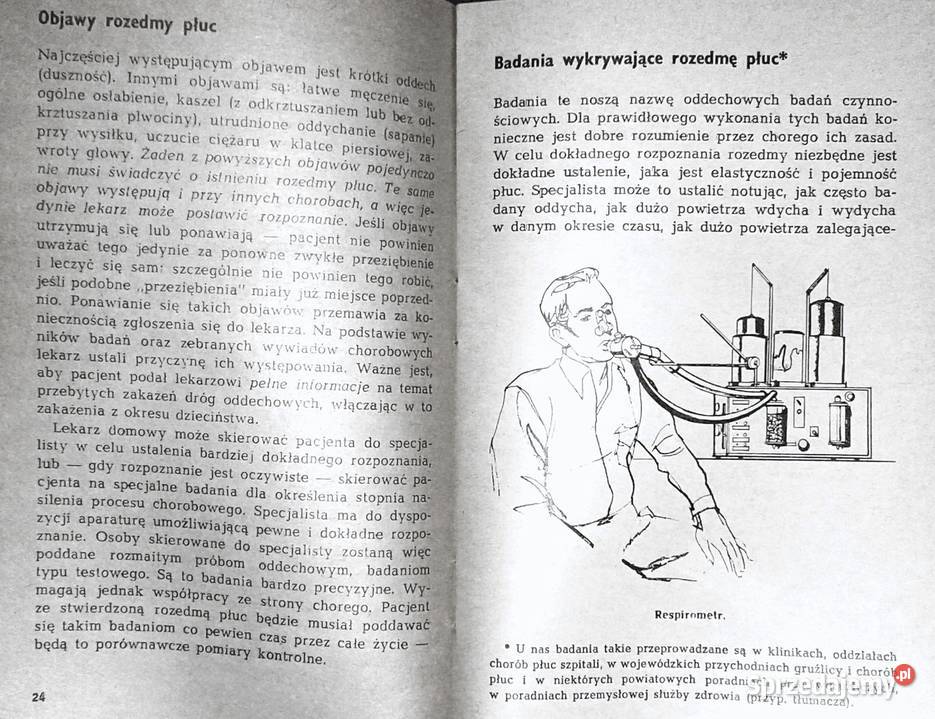 Rozedma płuc wskazówki chorego Alabert Haas Rok wydania 1976 Pozostałe Chełm sprzedam