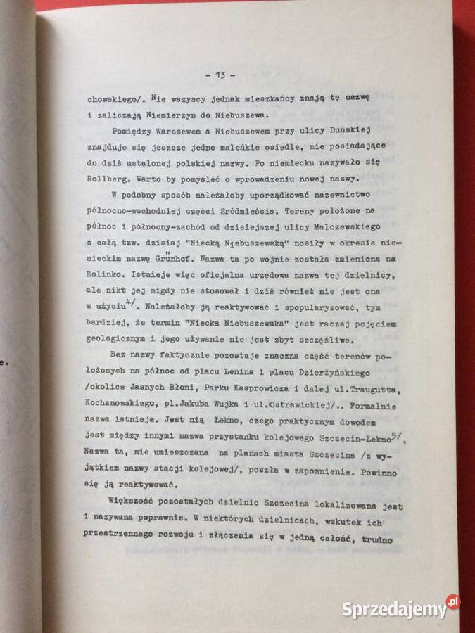 2870 Nazewnictwo Geograficzne Miasta Szczecina zachodniopomorskie