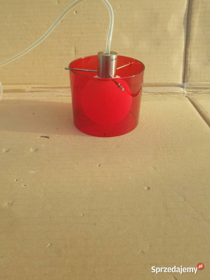 Lampa wisząca TUBA czerwona SZKŁO do przedpokoju Warszawa sprzedam