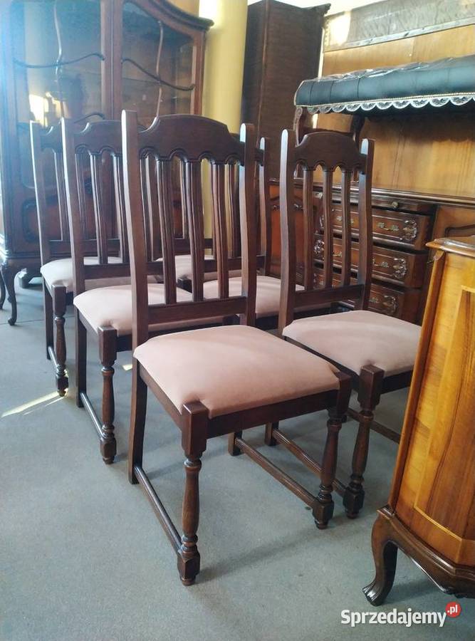Stylowe krzesła dębowe komplet 6 sztuk Białystok