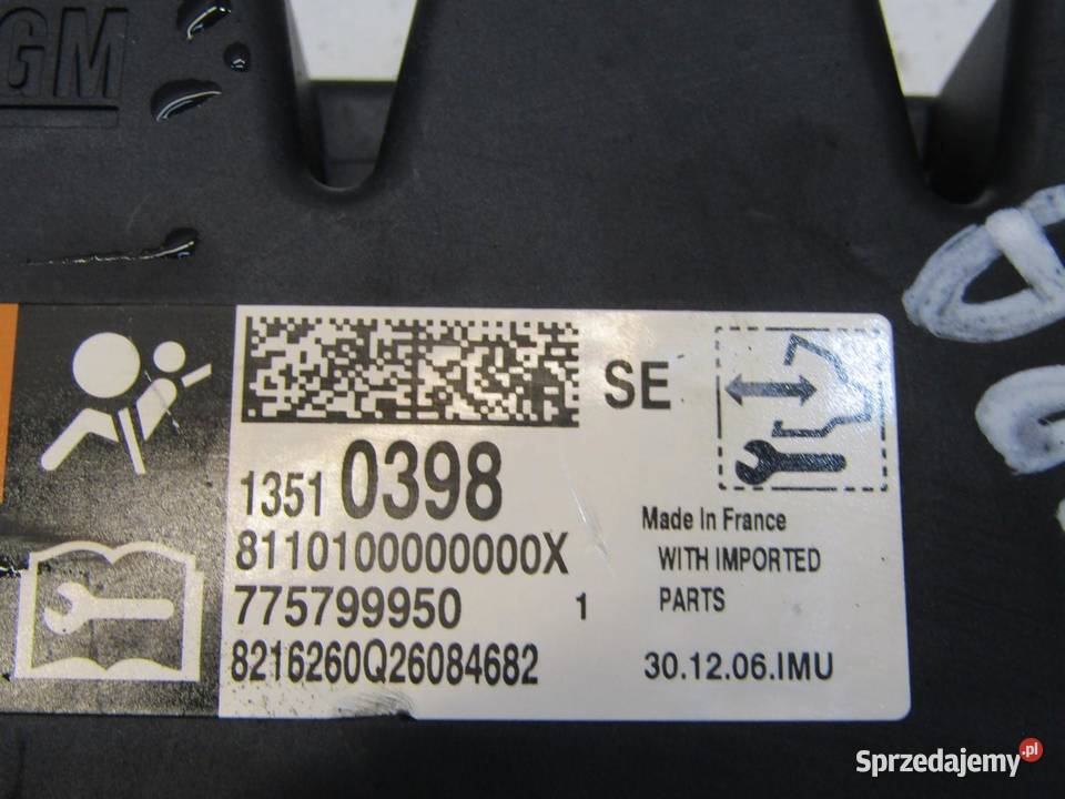 MODUŁ SENSOR PODUSZEK POWIETRZNYCH AIRBAGA ASTRA