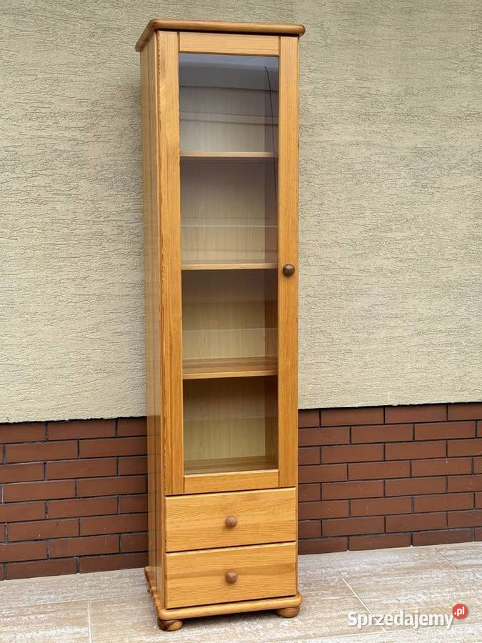 Witryna sosnowa drewniana słupek regał szafka sprzedam