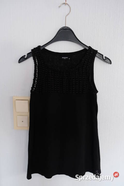 czarny top XS 34 RESERVED siatka siateczka Toruń