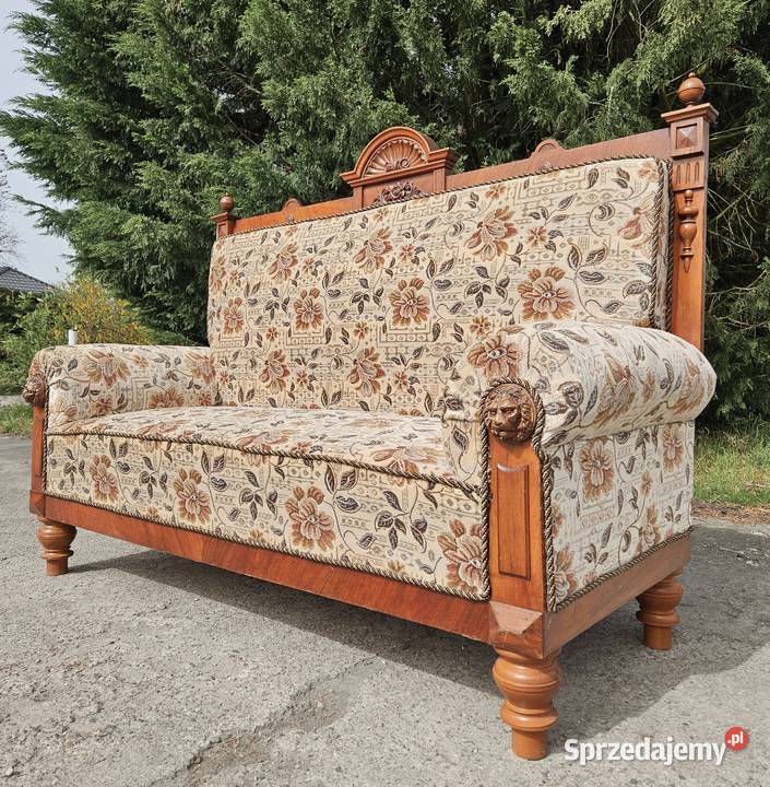 Sofa eklektyczna z motywem floralnym Szczecin sprzedam