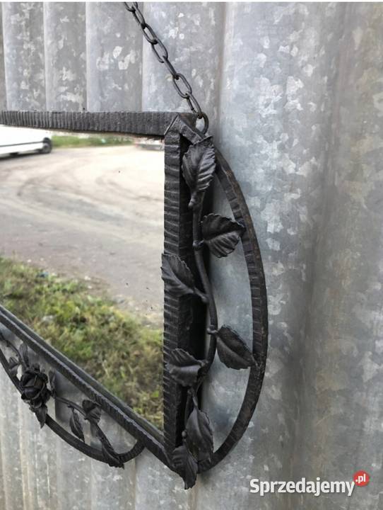 Stare Metalowe Lustro kwiaty Antyki Łowicz sprzedam