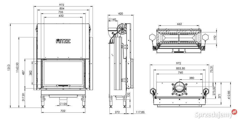 HITZE HST 6843G to nowoczesny wkład kominkowy Wkłady kominowe sprzedam
