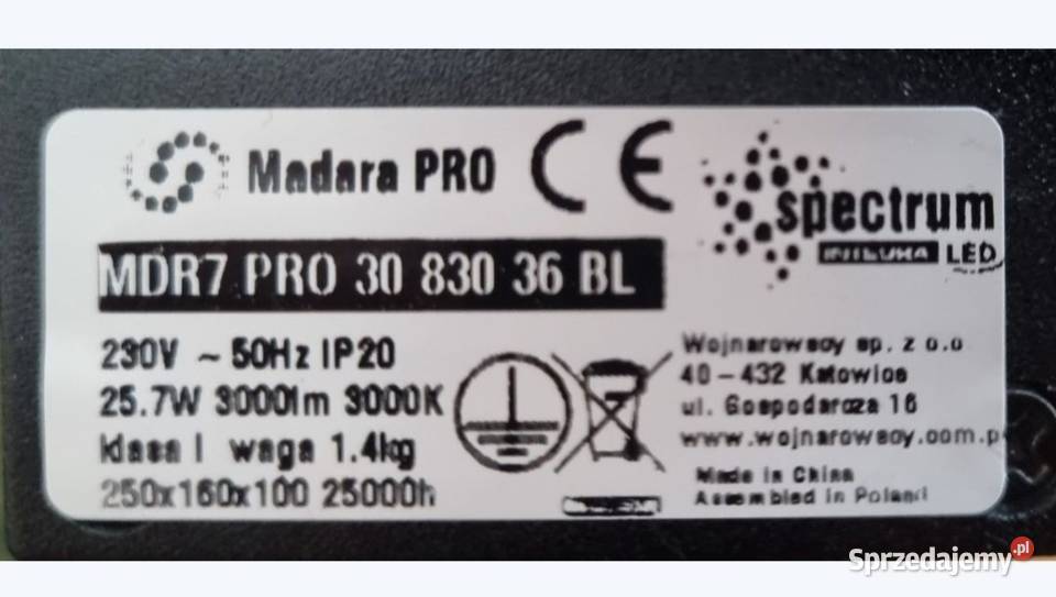 Lampa reflektor oprawa szynowa LED 257 W 3000 K Oświetlenie Jaworzno