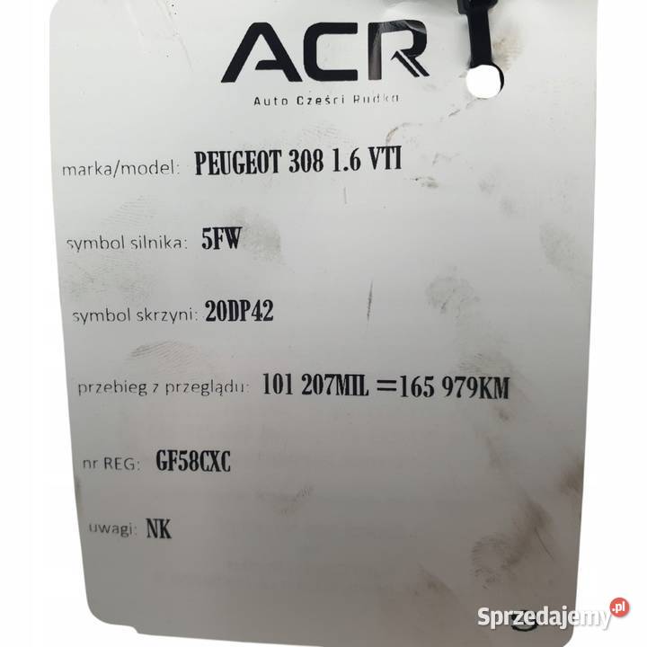 ALTERNATOR Peugeot 308 16 VTI 5FW LRA02967 osobowe Chełm sprzedam