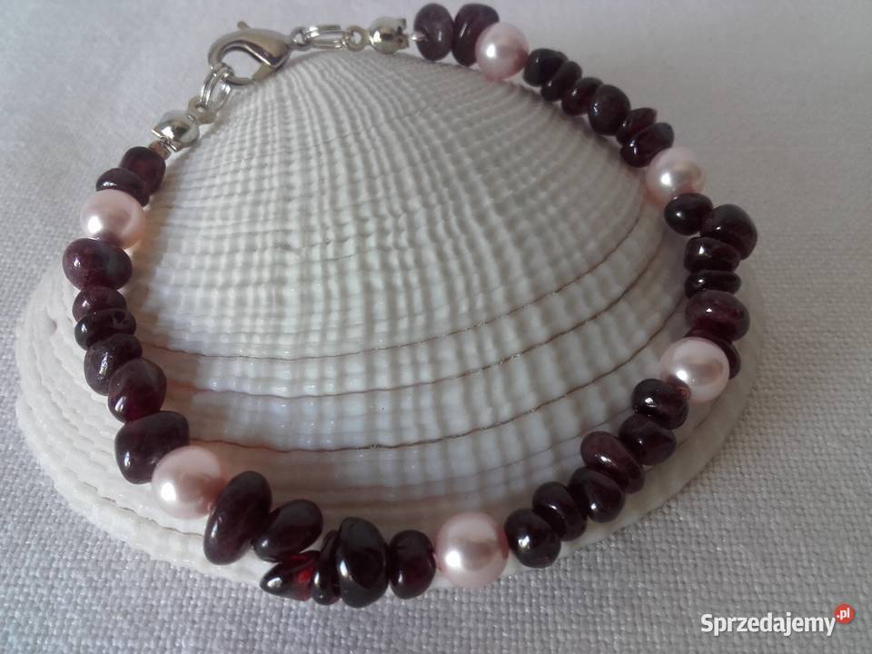 Bransoletka granat perły swarovskiego mazowieckie Warszawa sprzedam