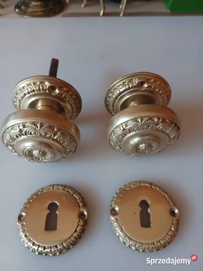 Gałki mosiężne obrotowe z rozetami do drzwi wielkopolskie Poznań