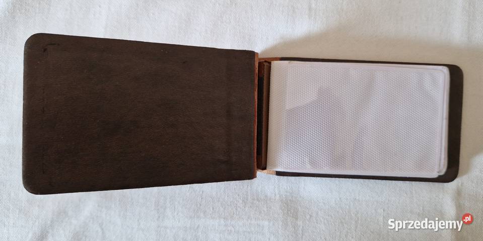 Skórzany wizytownik pochewka hand made z logo mazowieckie Warszawa