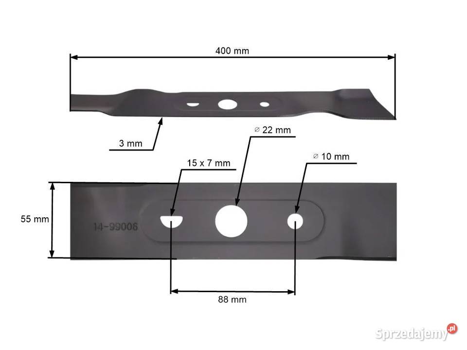 Nóż Kosiarki 40 16 do Ryobi Sterwins OEM Ostrołęka