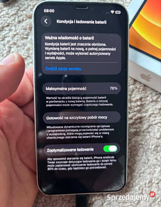 Sprzedam iPhone 12 128GB 78 Rabiany
