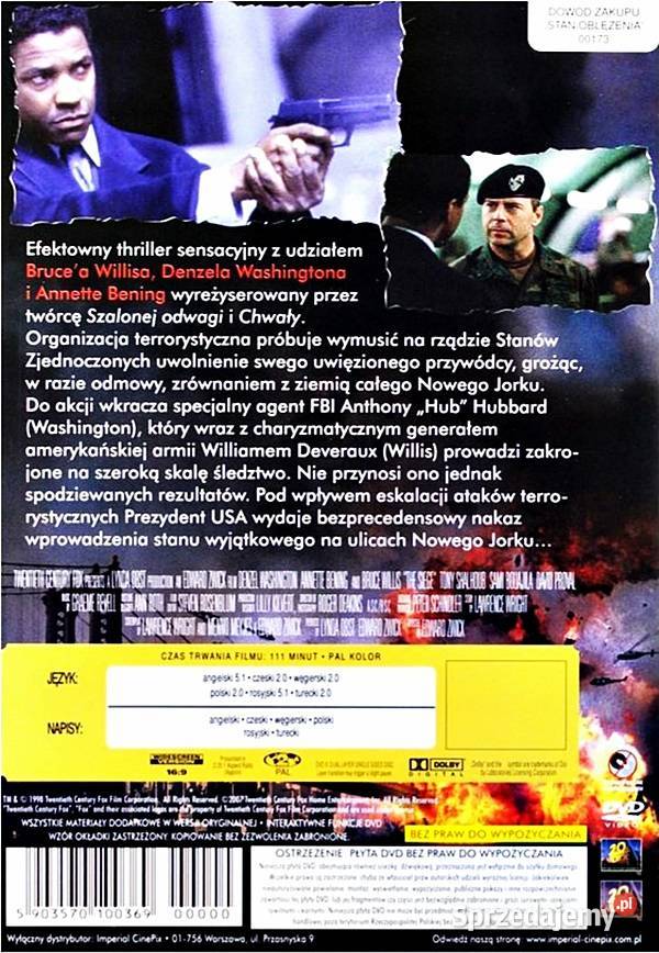 STAN OBLĘŻENIA DENZEL WASHINGTON POLSKI LEKTOR Kalisz