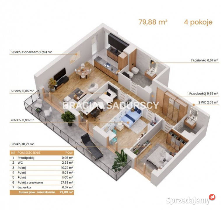 sprzedaży mieszkania 7988m2 4 pokoje Katowice