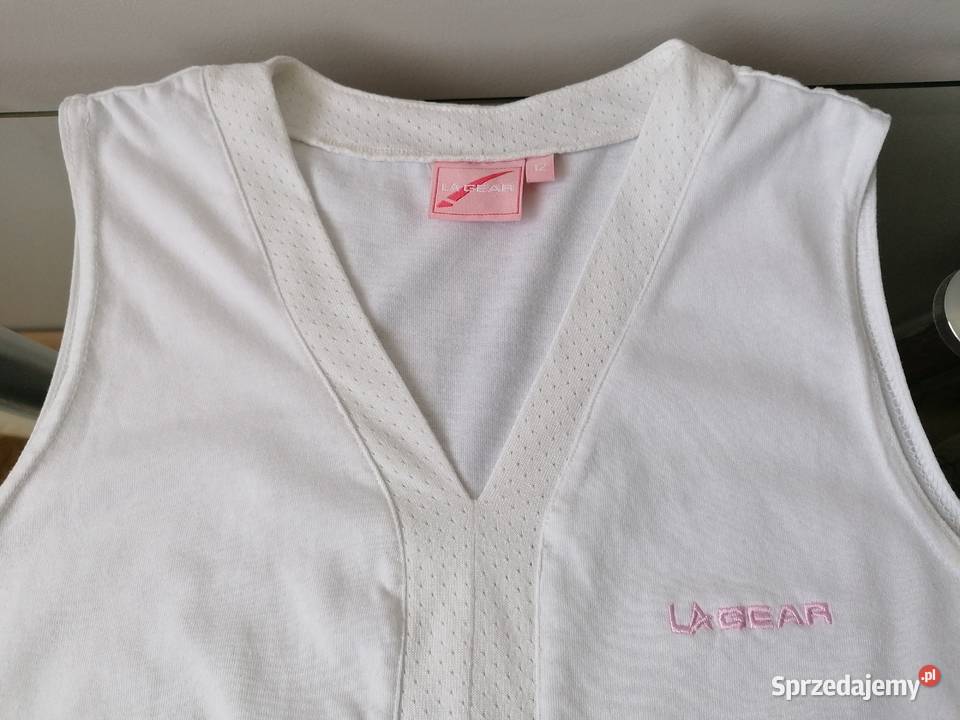 LA GEARDAMSKA TOP KOSZULKA FITNESS RUK 12EUR 40 biały Łódź