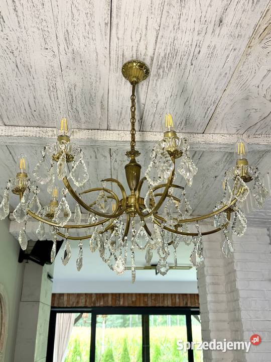Francuski kryształowy Żyrandol na 8 świeczek 60 Lampy wiszące Poznań sprzedam