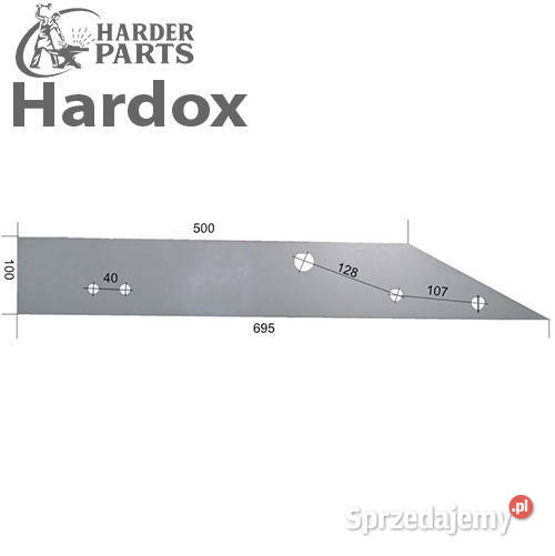 Płoza długa HARDOX 94560L 85133L części do pługa Suwałki