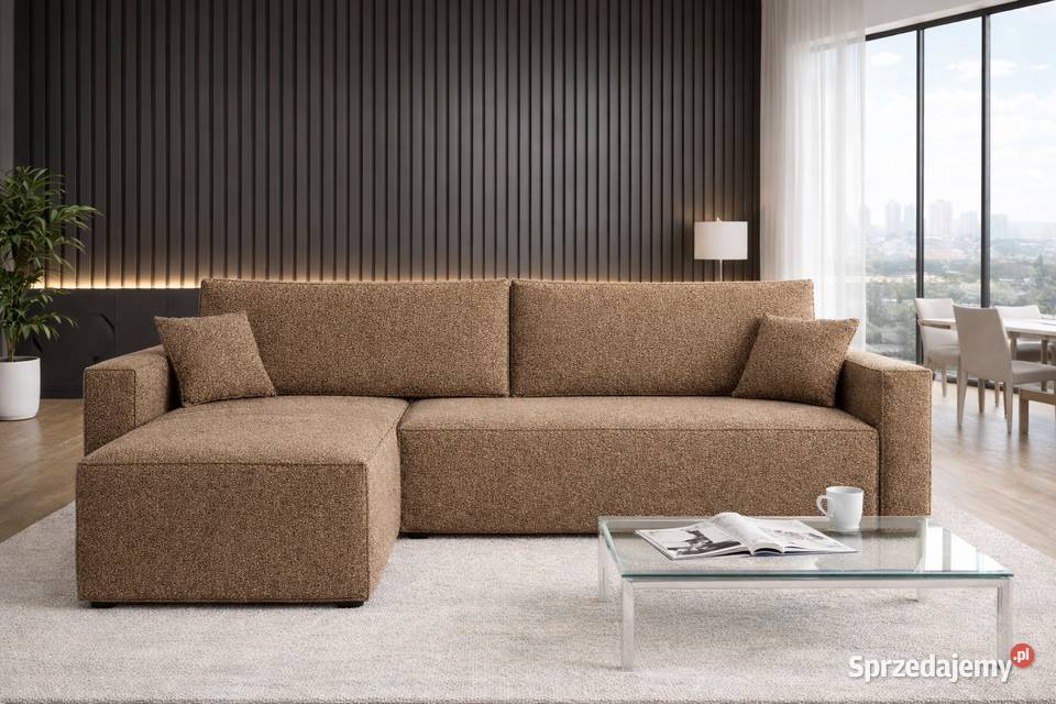 Narożnik RIO baranek z funkcją spania i 2 228cm Kępno