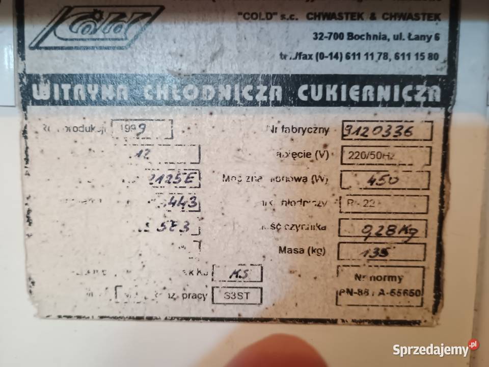 Witryna Chłodnicza mobilna na kółkach Cold Strzegowa