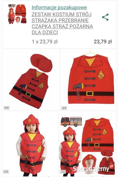 Nowe 2 kostiumy do przebrania strażaka i Lublin