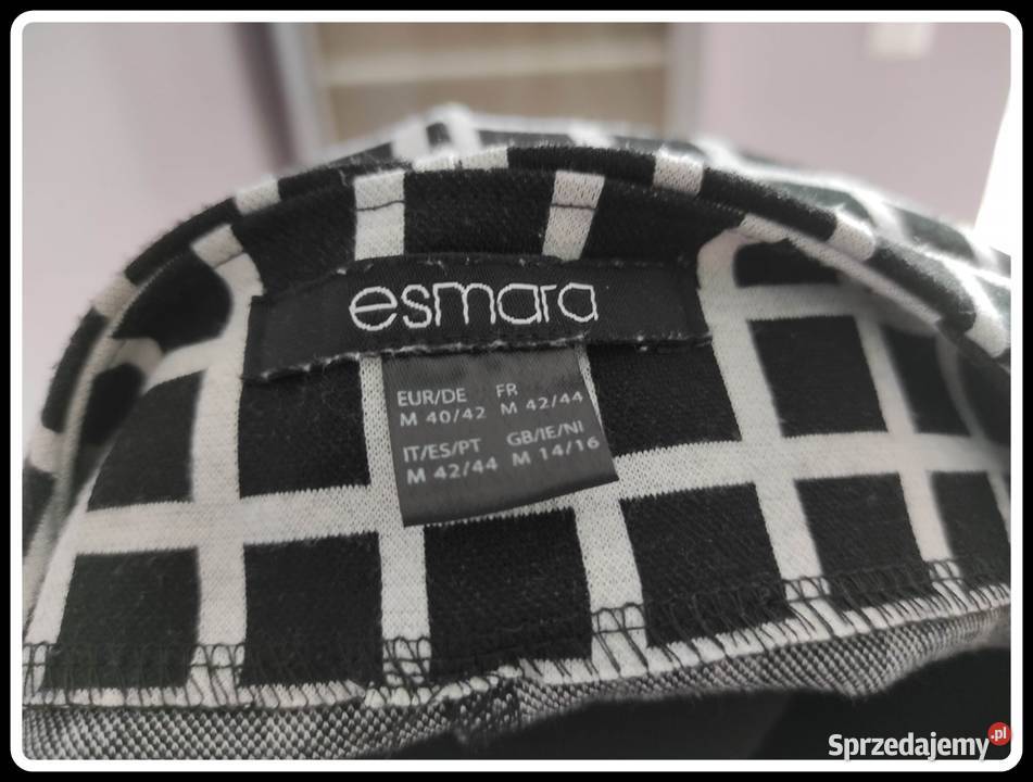 Sukienka w czarnobiałą kratkę ESMARA 42 XL Płock