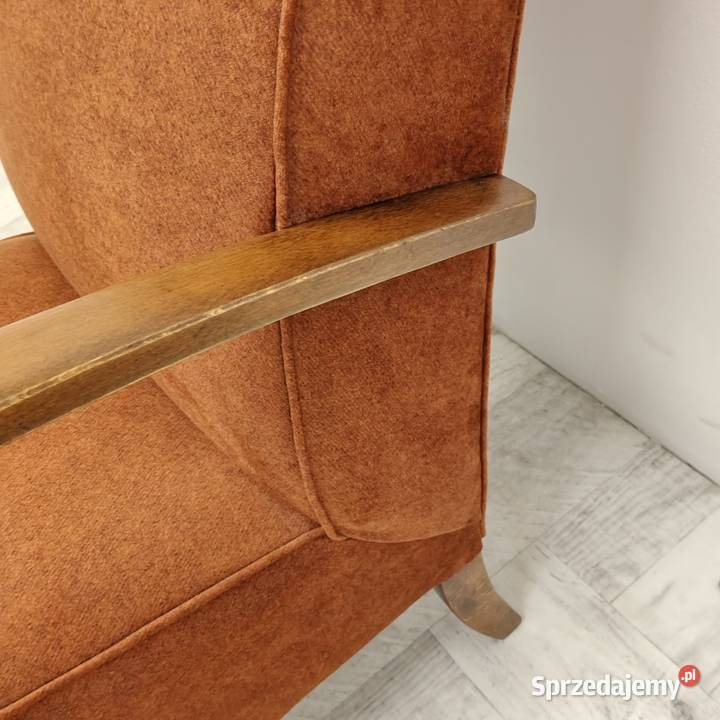 fotel art Deco Halabala lata 60te vintage design Fotele Meble łódzkie Radomsko