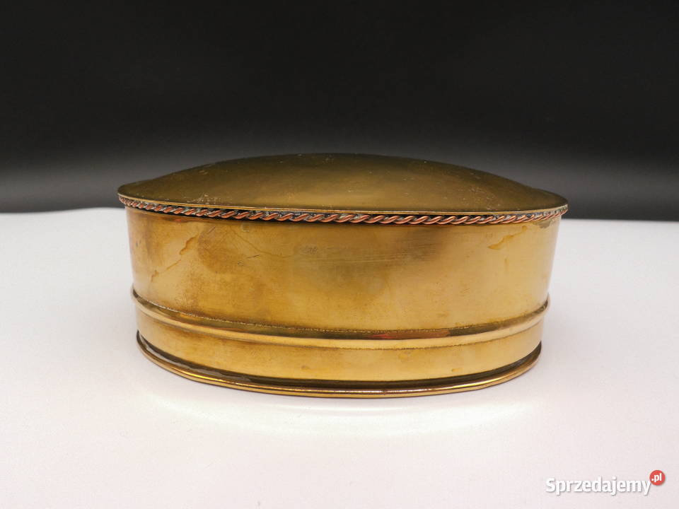Zabytkowa Szkatułka Mosiężna XIX w Miedziane Dno Raszków