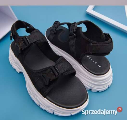sandaly wedges platformy czarne bialy buty 36 kujawsko-pomorskie sprzedam